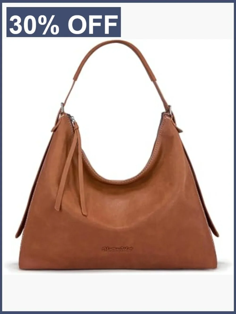 Large Slouchy Hobo Bag Vegan Leather Shoulder Crossbody Purse Zipper